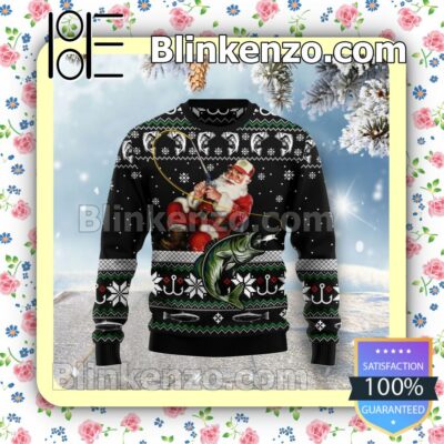 Santa Claus Fishing Knitted Christmas Jumper