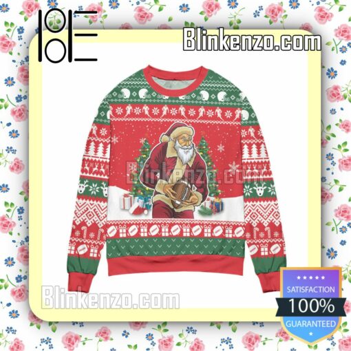 Santa Claus & Football Snowflake Christmas Jumpers