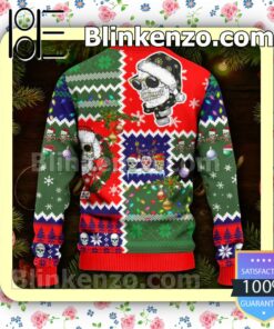 Santa Claus Skulls Cool Christmas Pattern Skull Christmas Sweatshirts b