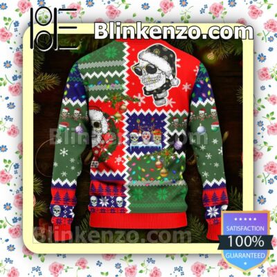 Santa Claus Skulls Cool Christmas Pattern Skull Christmas Sweatshirts b