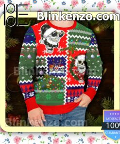 Santa Claus Skulls Cool Christmas Pattern Skull Christmas Sweatshirts c