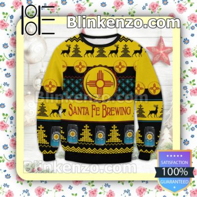 Santa Fe Brewing Beer Est 1988 Logo Reindeer Christmas Jumpers