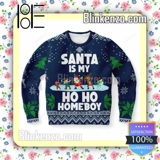 Santa Is My Ho Ho Homeboy Knitted Christmas Jumper