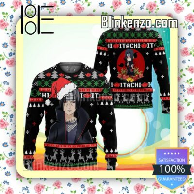 Santa Itachi Naruto Anime Knitted Christmas Jumper