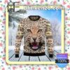 Scary Leopard Face Holiday Christmas Sweatshirts