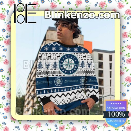 Seattle Mariners MLB Ugly Sweater Christmas Funny c