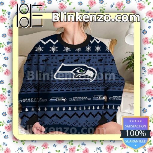 Seattle Seahawks NFL Ugly Sweater Christmas Funny b