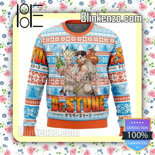 Senku Ishigami And Taiju Oki Dr.Stone Anime Premium Knitted Christmas Jumper