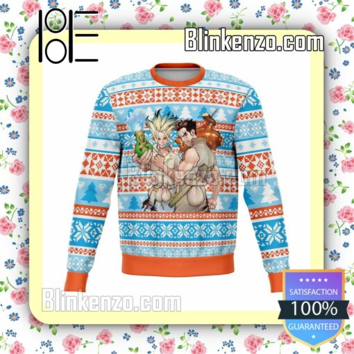 Senku Ishigami Taiju Oki Dr Stone Anime Premium Knitted Christmas Jumper