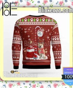 Shiba Inu Clock Christmas Sweatshirts b