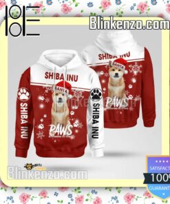 Shiba Inu Santa Paws Is Coming To Town Christmas Hoodie Jacket