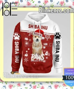 Shiba Inu Santa Paws Is Coming To Town Christmas Hoodie Jacket a