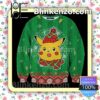 Shocked Pikachu Pokemon Green Holiday Christmas Sweatshirts