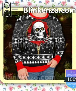 Skull Inside Zip Shirt Skull Christmas Sweatshirts