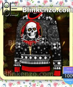 Skull Inside Zip Shirt Skull Christmas Sweatshirts a