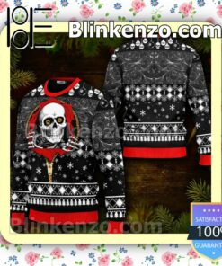 Skull Inside Zip Shirt Skull Christmas Sweatshirts c