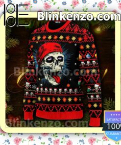 Skull With Cap Skull Christmas Sweatshirts