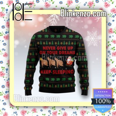 Sloth Keep Sleeping Knitted Christmas Jumper