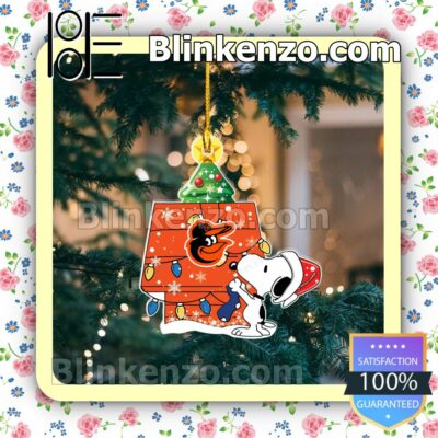 Snoopy Baltimore Orioles Christmas Hanging Ornaments