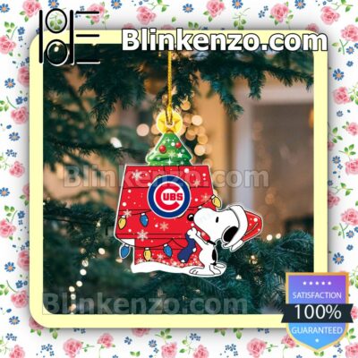 Snoopy Chicago Cubs Christmas Hanging Ornaments