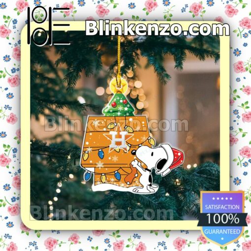 Snoopy Houston Astros Christmas Hanging Ornaments