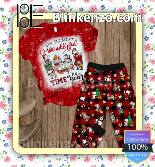 Snoopy It's The Most Wonderful Time Of The Year Pajama Sleep Sets