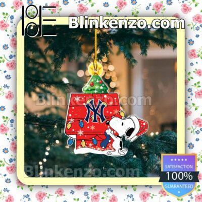Snoopy New York Yankees Christmas Hanging Ornaments