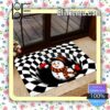Snowman Black And White Bottomless Hole Merry Christmas Entryway Mats