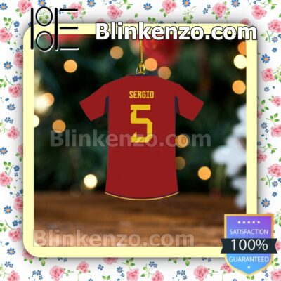 Spain Team Jersey - Sergio Busquets Hanging Ornaments a