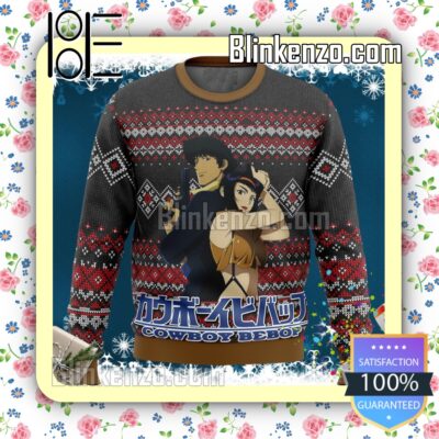 Spike & Faye Cowboy Bebop Alt Manga Anime Knitted Christmas Jumper