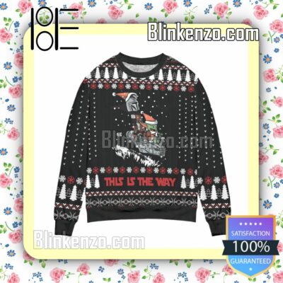 Star Wars Boba Fett & Baby Yoda This Is The Way Pine Tree Christmas Jumpers