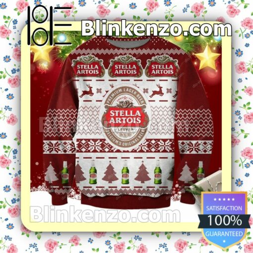 Stella Artois Beer Reindeer Holiday Christmas Sweatshirts