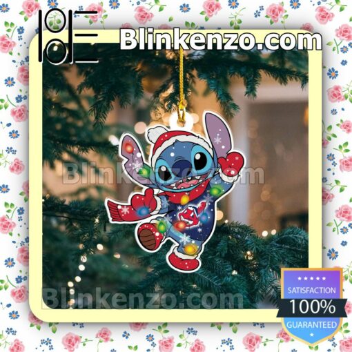 Stitch Cleveland Indians Christmas Hanging Ornaments