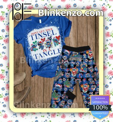 Stitch Don't Get Your Tinsel In A Tangle Pajama Sleep Sets