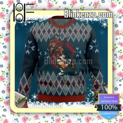 Street Fighter Ryu And Akuma Knitted Christmas Jumper