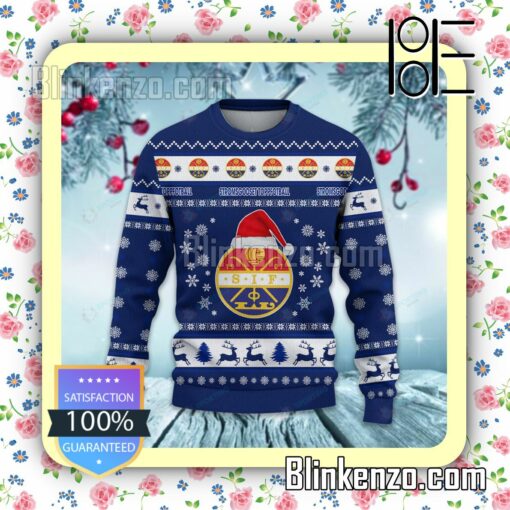 Strømsgodset Toppfotball Logo Holiday Hat Xmas Sweatshirts a