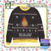Studio Ghibli May All Your Bacon Burn Calcifer Howls Moving Castle Manga Anime Knitted Christmas Jumper