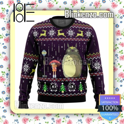 Studio Ghibli Totoro Rain Miyazaki Manga Anime Christmas Jumper