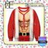 Super Funny Cool Santa Claus Cosplay Knitted Christmas Jumper