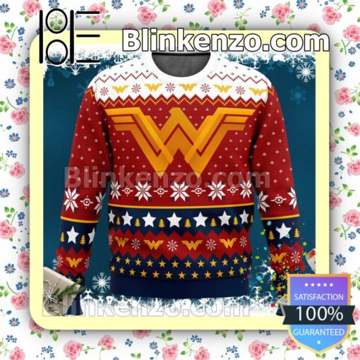 Super Heroes Wonder Woman Dc Knitted Christmas Jumper