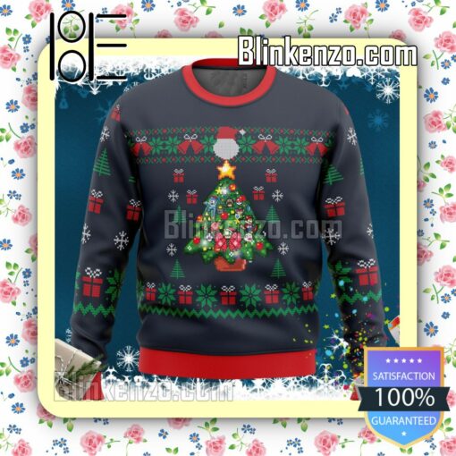 Super Mario Nintendo Tree Christmas Knitted Christmas Jumper