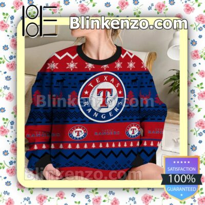 Texas Rangers MLB Ugly Sweater Christmas Funny b