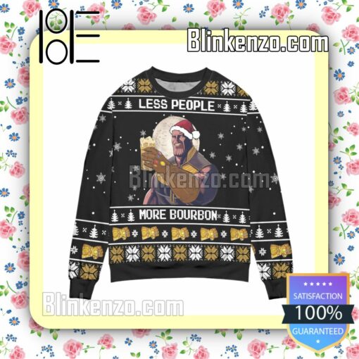 Thanos Less People More Bourbon Snowflake Christmas Jumpers