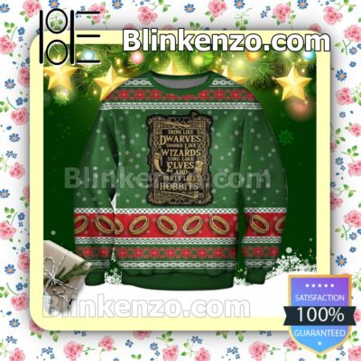 The Lord Of The Rings Drink Like Dwarves Holiday Christmas Sweatshirts