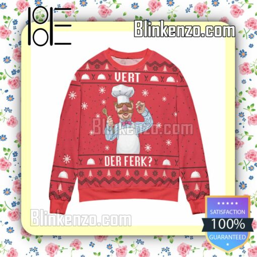 The Swedish Chef Vert Der Ferk The Muppet Show Snowflake Christmas Jumpers