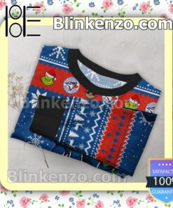 Toronto Blue Jays Baby Groot And Grinch Christmas MLB Sweatshirts a