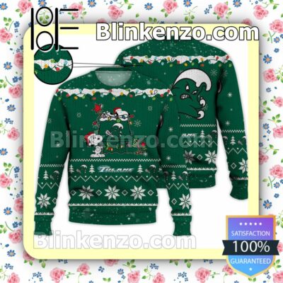 Tulane Green Wave Snoopy Christmas NCAA Sweatshirts