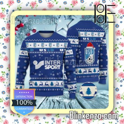 USL Dunkerque Logo Holiday Hat Xmas Sweatshirts