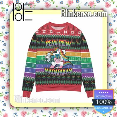 Unicorn Pew Pew Madafakas Christmas Jumpers