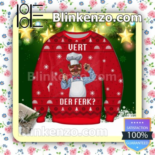 Vert Der Ferk The Swedish Chef Muppets Holiday Christmas Sweatshirts